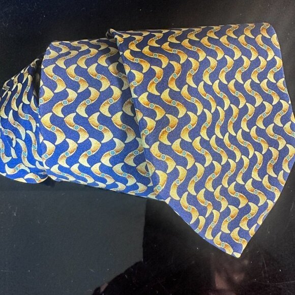 Gucci Silk Tie Psychedelic Blue Mid Century Modernist Retro Mens Mans Neckwear - Picture 3 of 5